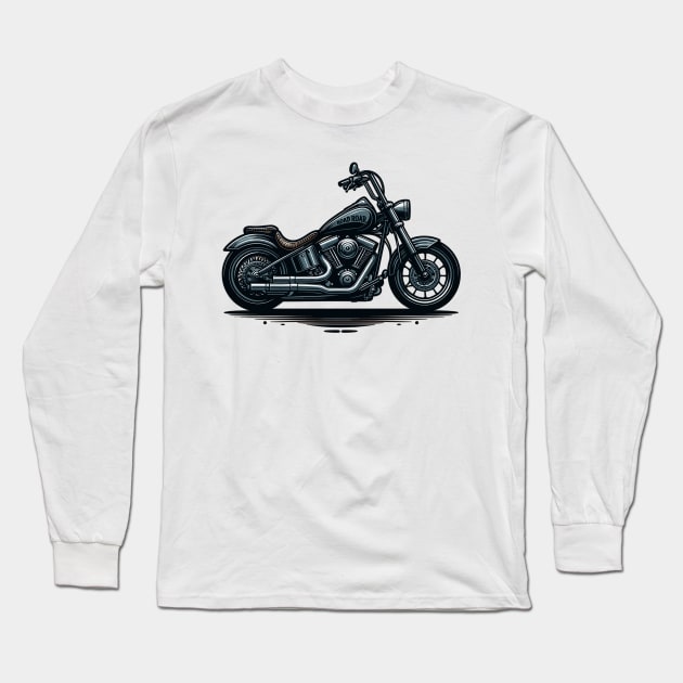 Moto Long Sleeve T-Shirt by Vehicles-Art